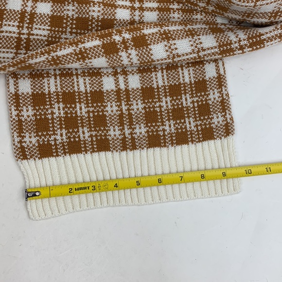 Timberland Plaid Knit Scarf Creme Tan New NWT Acrylic - Picture 11 of 13